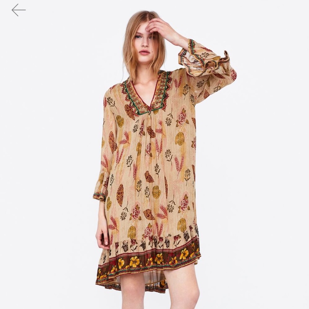Zara Floral Dress-c2 - Picture 2 of 8